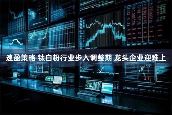 速盈策略 钛白粉行业步入调整期 龙头企业迎难上